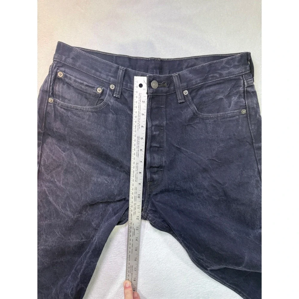 Levis 501 Jeans Mens 34x34 Dark Wash Straight Leg Button Fly Denim
